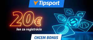 Tipsport 20 € zadarmo – bonus bez vkladu