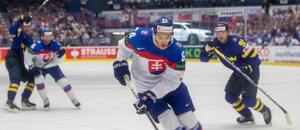 Patrik Koch v zápase proti Švédom na MS 2024.