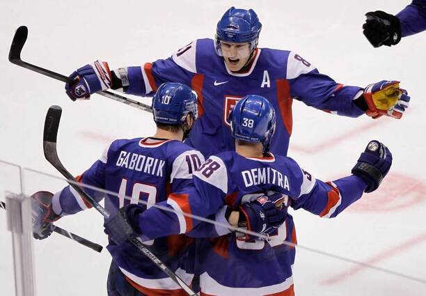 Pamätný útok Slovenska na ZOH 2010: Marián Gáborík, Marián Hossa a Pavol Demitra.