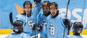 Gólová radosť hokejistov HC Slovan Bratislava.