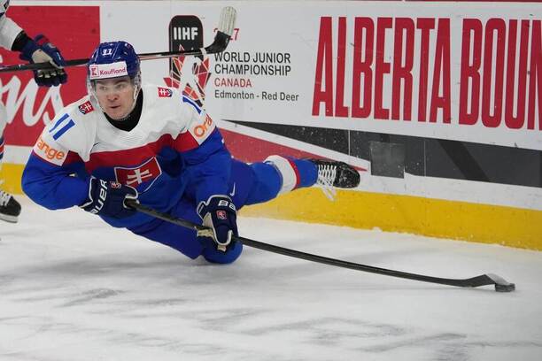 Slovenský útočník Michal Svrček na&nbsp;MS U20 v&nbsp;hokeji 2026.