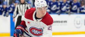 Slovenský útočník Juraj Slafkovský v drese Montrealu Canadiens.