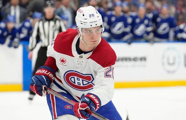 Slovenský útočník Juraj Slafkovský v&nbsp;drese Montrealu Canadiens.