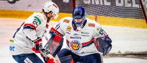 Brankár HKM Zvolen Pavel Kantor v zápase Tipsport ligy 2025/2026.