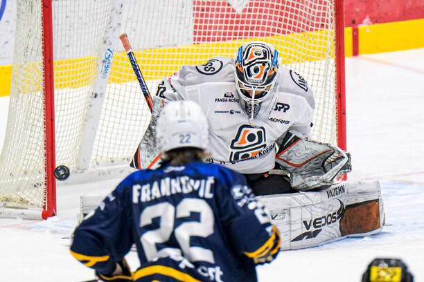 Brankár HC Košice Patrik Jurčák v&nbsp;Tipsport lige 2025/2026.