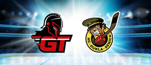 HK Gladiators Trnava – HC Dukla Senica v 1. zápase baráže o SHL.