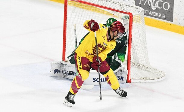 Útočník HK Dukla Trenčín Jordy Bellerive.