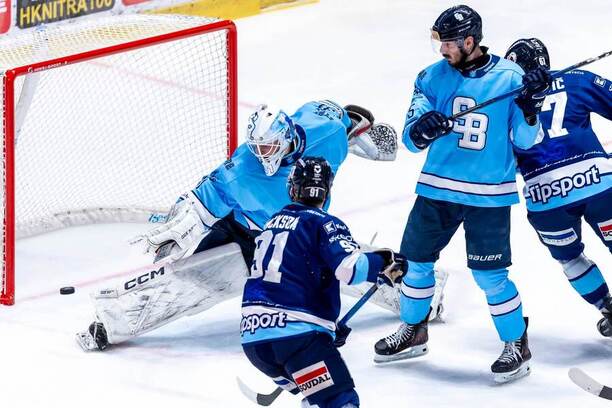 Brankár HC Slovan Bratislava Henri Kiviaho vo&nbsp;finále Tipsport ligy 2025/2026.