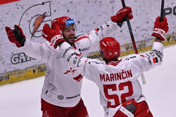 Marko Daňo a&nbsp;Martin Marinčin (obaja HC Oceláři Třinec).