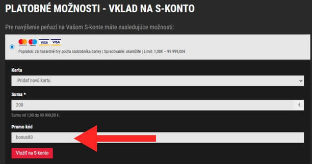 Kam zadať promo kód SynotTip