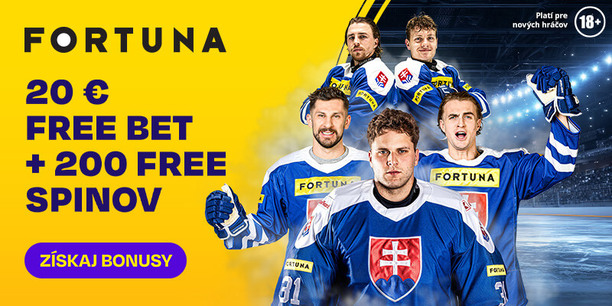 Stav si na&nbsp;MS v&nbsp;hokeji za&nbsp;20 € zadarmo vďaka registrácii vo&nbsp;Fortune.