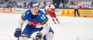Adam Sýkora (Slovensko) na MS v hokeji 2026.