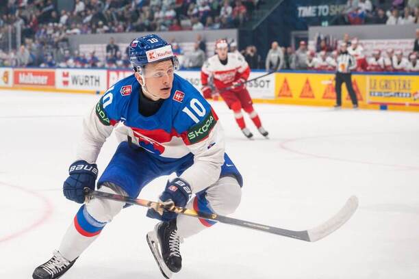 Adam Sýkora (Slovensko) na&nbsp;MS v&nbsp;hokeji 2026.