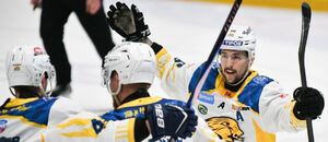 Hokejisti HC 19 Humenné po góle v Skalici.