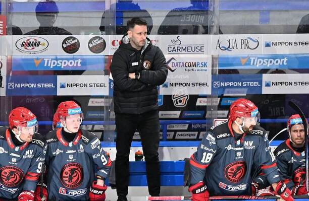 Na snímke tréner HC Prešov Ryan Colville v&nbsp;zápase 1.&nbsp;kola hokejovej Tipsport ligy