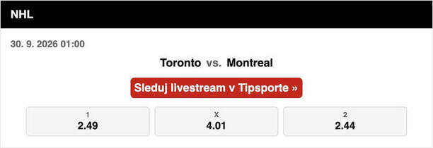 Toronto vs. Montreal naživo v&nbsp;Tipsporte