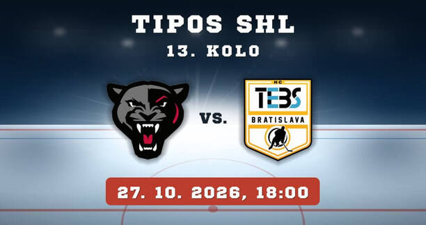 HK '95 Považská Bystrica – HC crypto4me TEBS Bratislava, 13. kolo TIPOS SHL, 27. 10. 2026